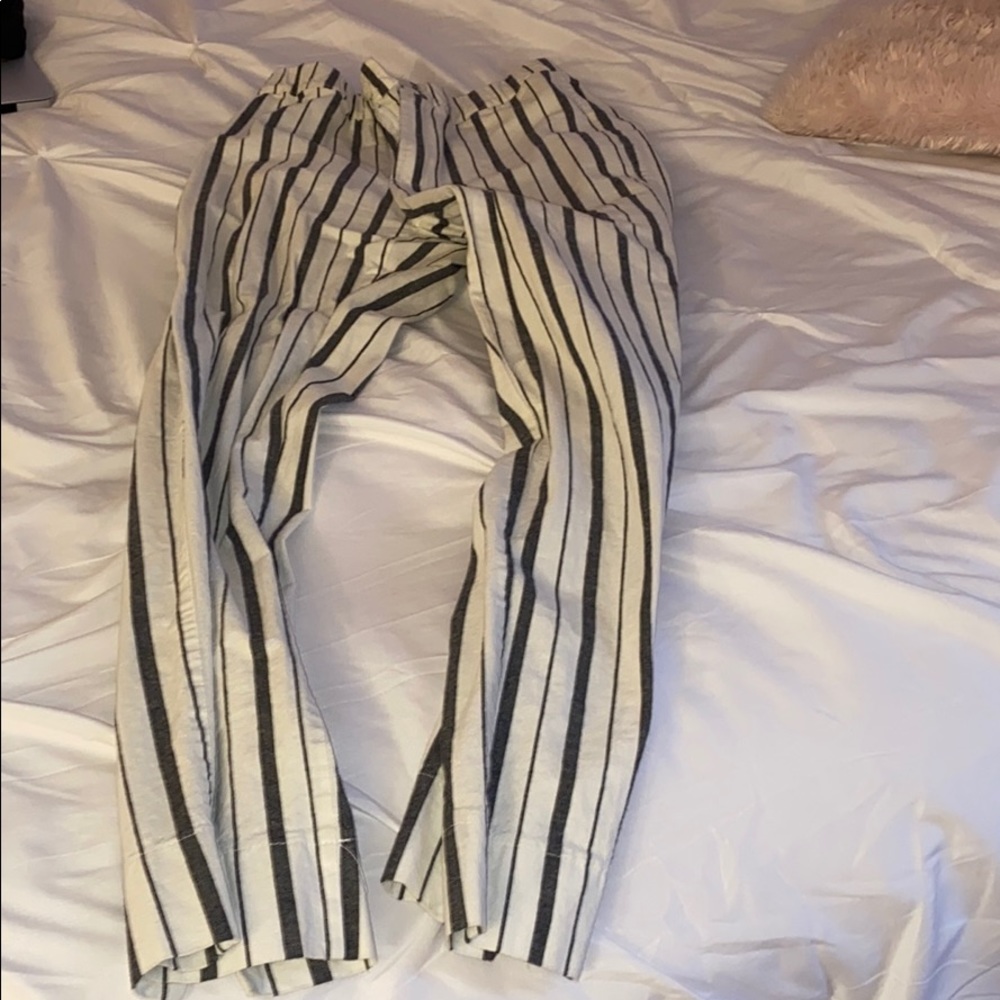 Blue and white striped pants, brandy Melville